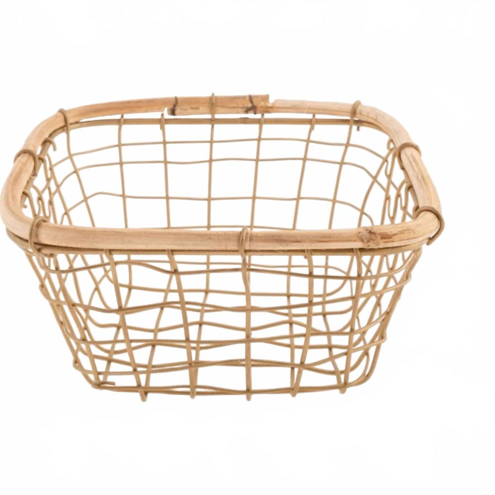 NEW KARMA cane mini basket in gold